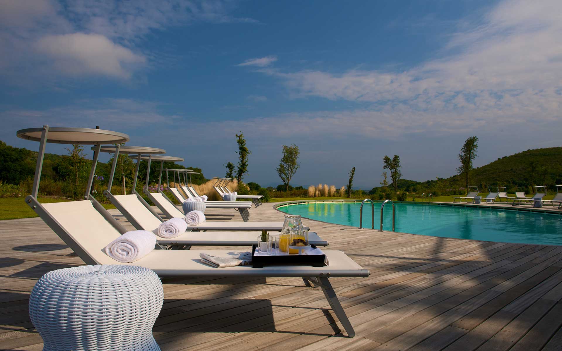 outdoor pool in the fitness resort in italy