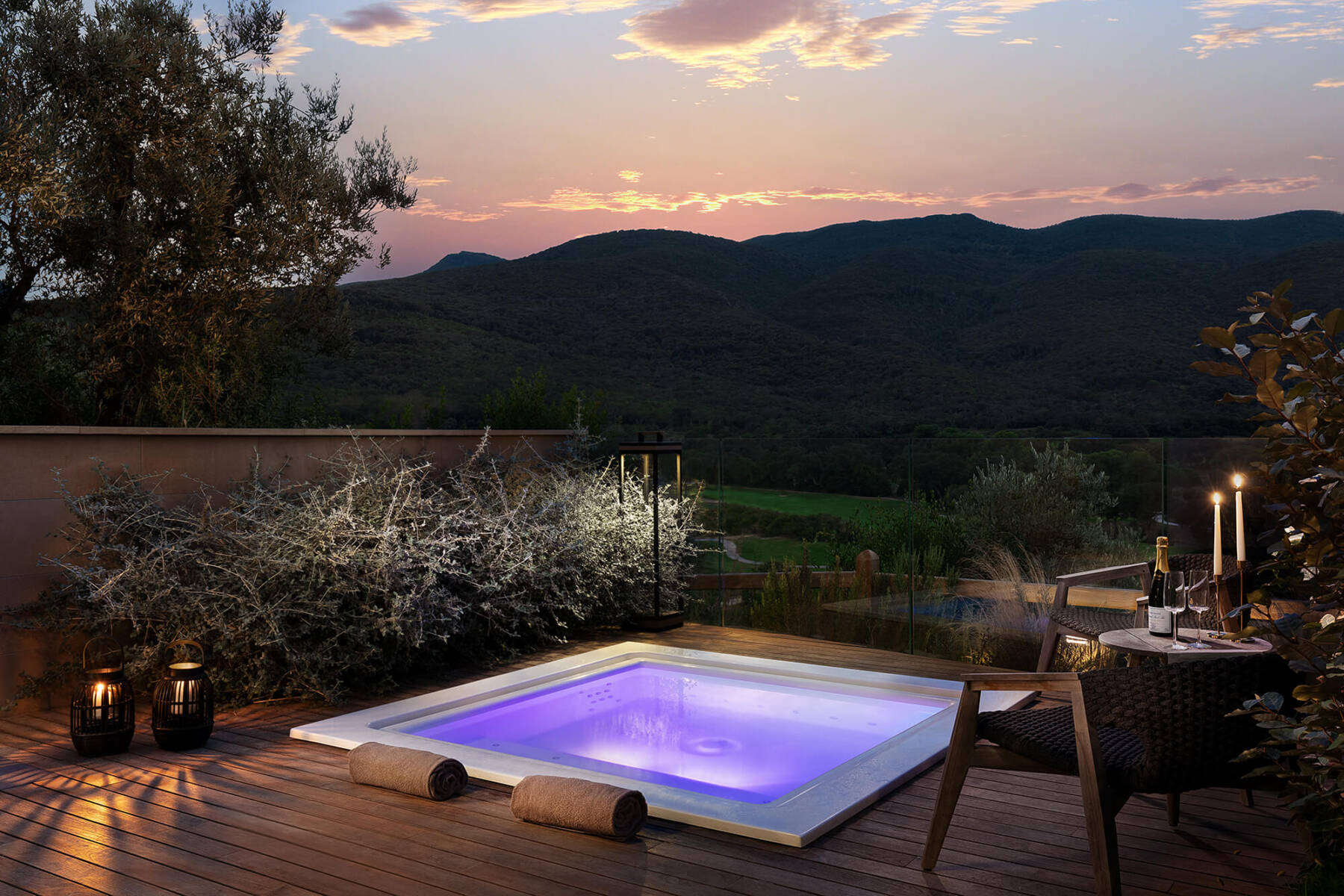outdoor hot tub of the villa