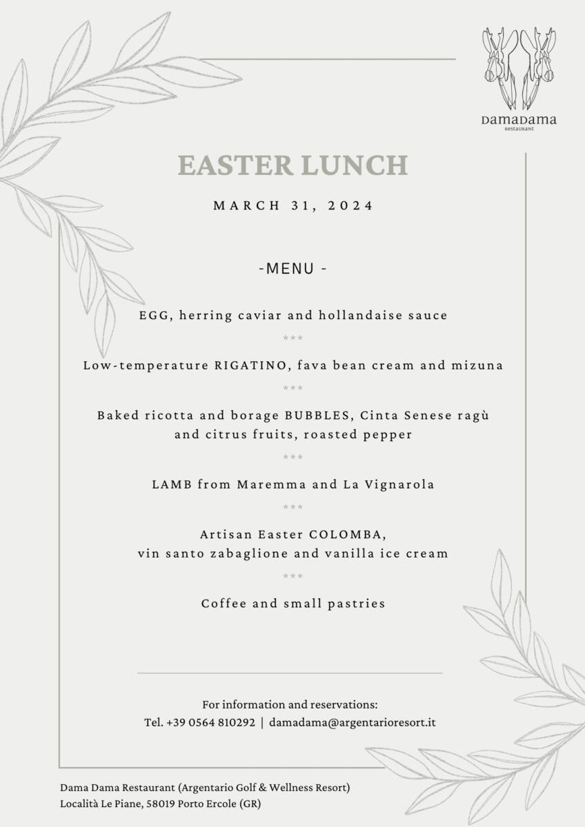 it:: ristorante pasqua all'Argentario || en:: easter restaurant menu argentario