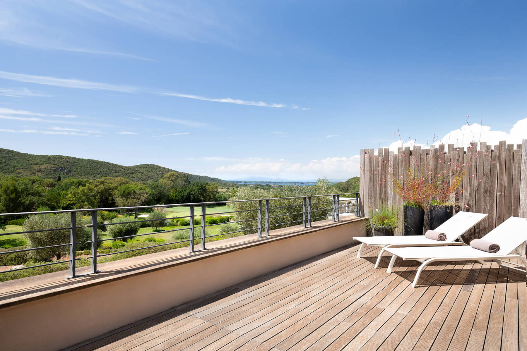suite terrace overlooking golf course
